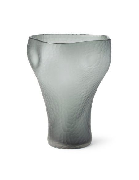 VASO VETRO SATURNO 28X40CM GRIGIO