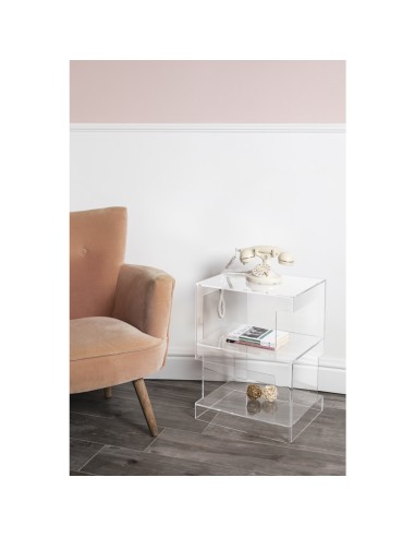 Vesta Home - 432 Collection Comodino·trasparente·42,5 X 34 X 56 H Th. 5 Mm