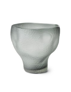 VASO VETRO SATURNO 24X23CM GRIGIO