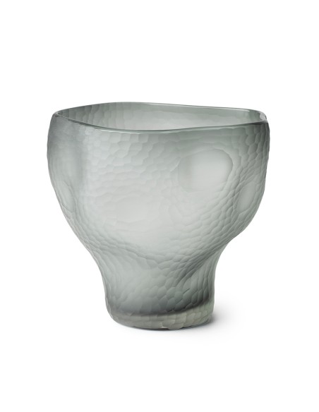 VASO VETRO SATURNO 24X23CM GRIGIO