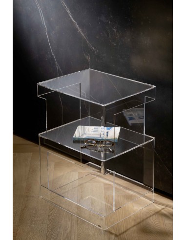 Vesta Home - 432 Collection Comodino·trasparente·42,5 X 34 X 56 H Th. 5 Mm