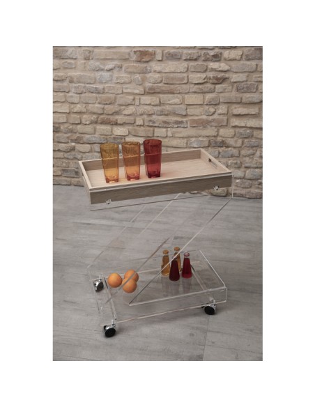 Vesta Home - Carrello Zeta·legno Chiaro·61 X 38 X 73 H Th. Structure 15 Mm Th. Tray 5 Mm