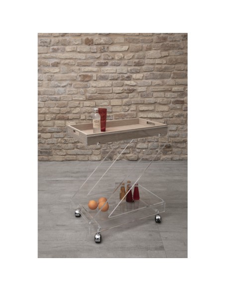 Vesta Home - Carrello Zeta·legno Chiaro·61 X 38 X 73 H Th. Structure 15 Mm Th. Tray 5 Mm