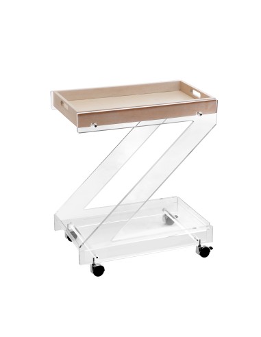 Vesta Home - Carrello Zeta·legno Chiaro·61 X 38 X 73 H Th. Structure 15 Mm Th. Tray 5 Mm