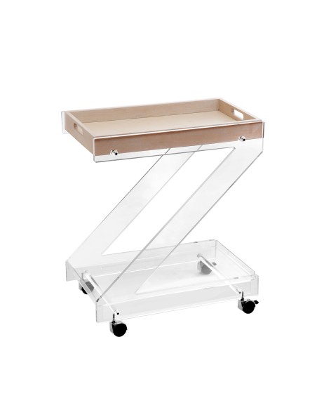 Vesta Home - Carrello Zeta·legno Chiaro·61 X 38 X 73 H Th. Structure 15 Mm Th. Tray 5 Mm