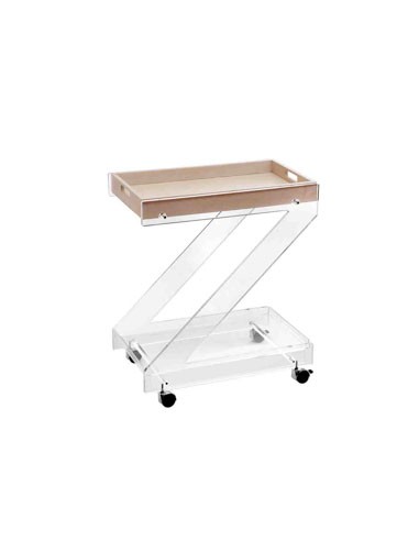 Vesta Home - Carrello Zeta·legno Chiaro·61 X 38 X 73 H Th. Structure 15 Mm Th. Tray 5 Mm