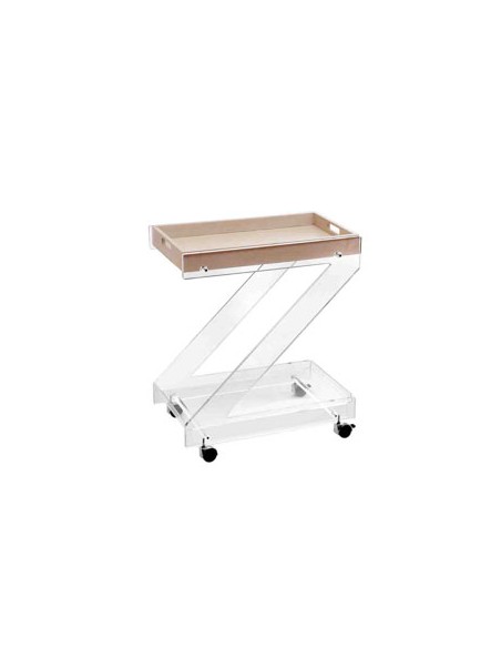 Vesta Home - Carrello Zeta·legno Chiaro·61 X 38 X 73 H Th. Structure 15 Mm Th. Tray 5 Mm