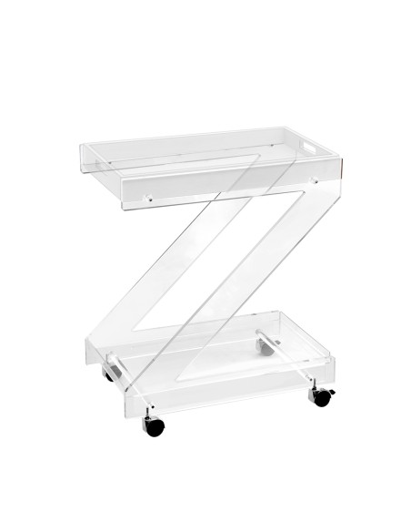 Vesta Home - Carrello Zeta·trasparente·61 X 38 X 73 H Th. Structure 15 Mm Th. Tray 5 Mm