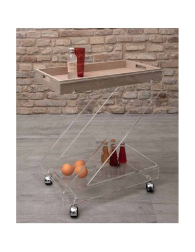 Vesta Home - Carrello Zeta·trasparente·61 X 38 X 73 H Th. Structure 15 Mm Th. Tray 5 Mm
