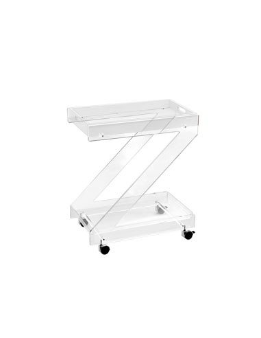 Vesta Home - Carrello Zeta·trasparente·61 X 38 X 73 H Th. Structure 15 Mm Th. Tray 5 Mm