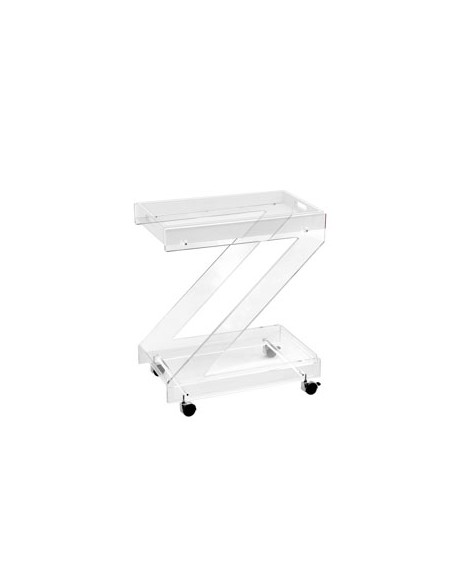 Vesta Home - Carrello Zeta·trasparente·61 X 38 X 73 H Th. Structure 15 Mm Th. Tray 5 Mm