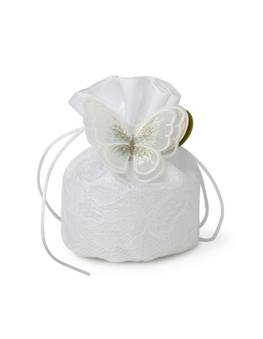 SECCHIELLO BIANCO 10CM FARFALLA BIANCA