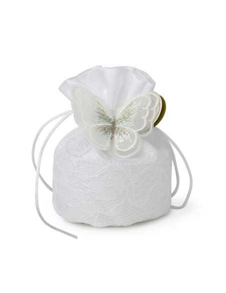 SECCHIELLO BIANCO 10CM FARFALLA BIANCA