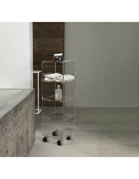 Vesta Home - Carrello Multy S·trasparente·25 X 25 X 84,8 H Th. 8 Mm