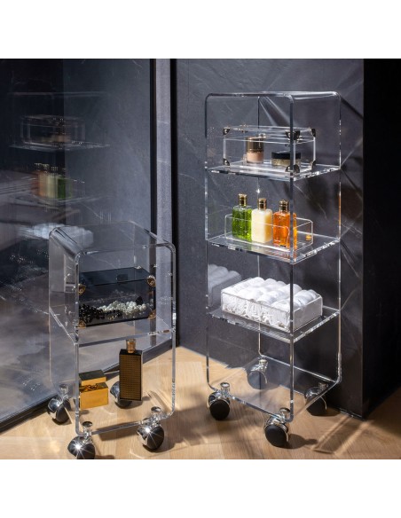 Vesta Home - Carrello Multy S·trasparente·25 X 25 X 84,8 H Th. 8 Mm