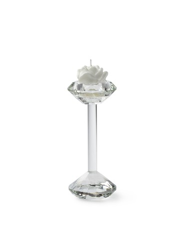 PORTACANDELA CRISTALLO STELO 17CM