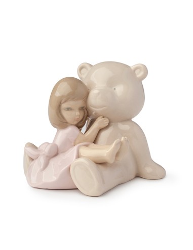 Hervit Royal Class - Orso Beige con Bimba Porcellana 12x11 cm