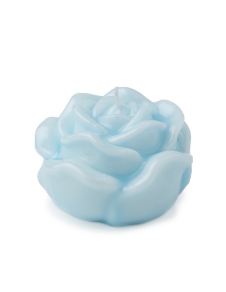 CANDELA ROSA LACCATA BLU 12X8CM