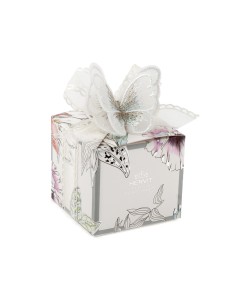 BOX BLOOMS 6X6X5,5CM FARFALLA BIANCA