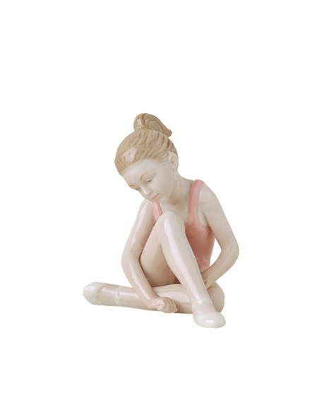 Statuina in Porcellana Ballerina stretching