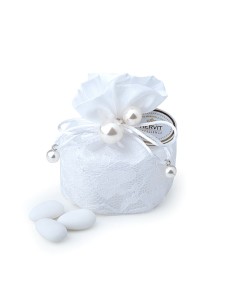 SECCHIELLO BIANCO 10CM PERLE 5 CONFETTI