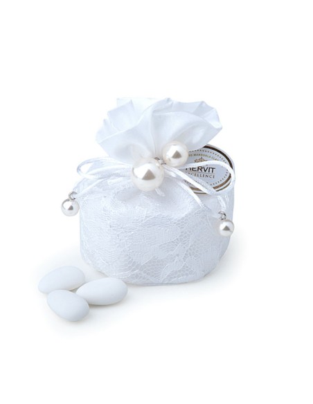 SECCHIELLO BIANCO 10CM PERLE 5 CONFETTI