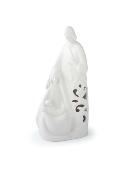Sacra Famiglia Porc.Traf.Bianca 25Cm
