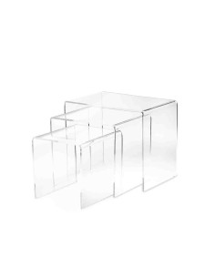 Vesta Home - Tris Tavolini·trasparente·33 X 49,5 X 41 H Cm 33 X 39,5 X 36 H 33 X 29,5 X 31 H Th. 8 Mm