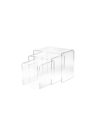 Vesta Home - Tris Tavolini·trasparente·33 X 49,5 X 41 H Cm 33 X 39,5 X 36 H 33 X 29,5 X 31 H Th. 8 Mm