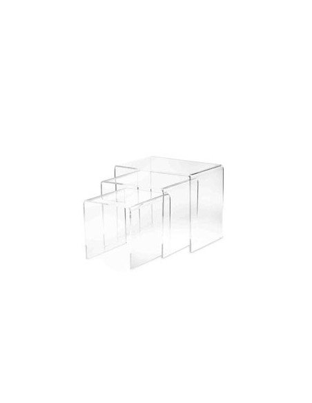 Vesta Home - Tris Tavolini·trasparente·33 X 49,5 X 41 H Cm 33 X 39,5 X 36 H 33 X 29,5 X 31 H Th. 8 Mm