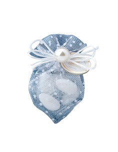 SACCHETTINO CUORE BLU 10CM C/PERLA