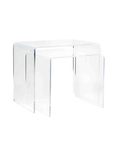Vesta Home - Bis Tavolini·trasparente·33 X 49,5 X 41 H 33 X 39,5 X 36 H Th. 8 Mm