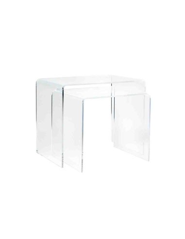 Vesta Home - Bis Tavolini·trasparente·33 X 49,5 X 41 H 33 X 39,5 X 36 H Th. 8 Mm