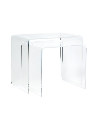 Vesta Home - Bis Tavolini·trasparente·33 X 49,5 X 41 H 33 X 39,5 X 36 H Th. 8 Mm