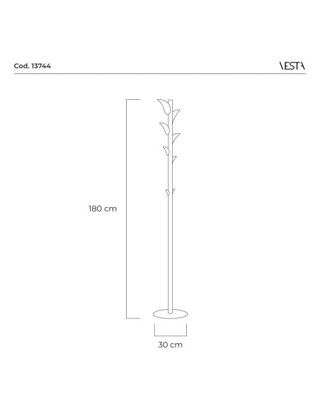 Vesta Home - Appendiabiti Simply·bianco·42,5 X 42,5 X 180 H Th. 12 Mm