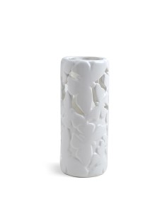 Portaessenza traforato farfalle in ceramica bianca cm 6 x 15