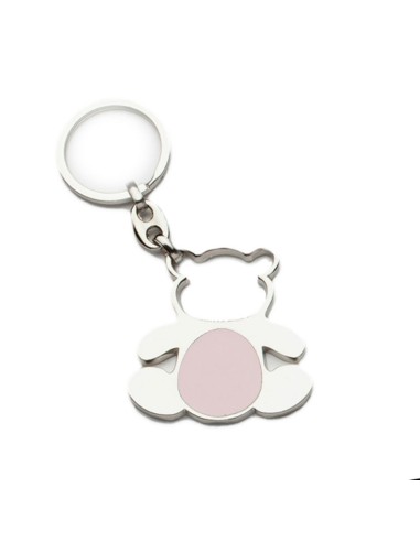 PORTACHIAVI METALLO ORSETTO ROSA 5X10CM