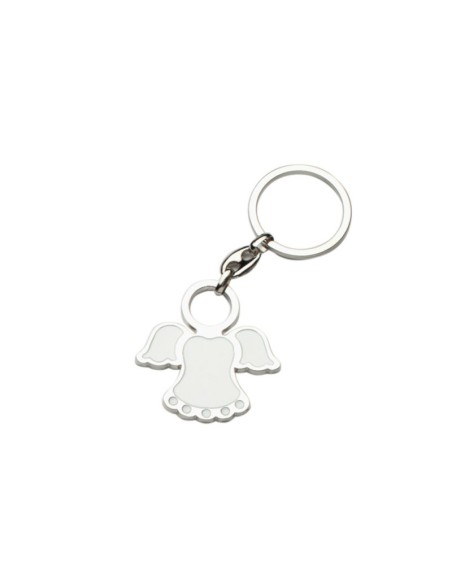 PORTACHIAVI METALLO ANGELO BIANCO 5X10CM