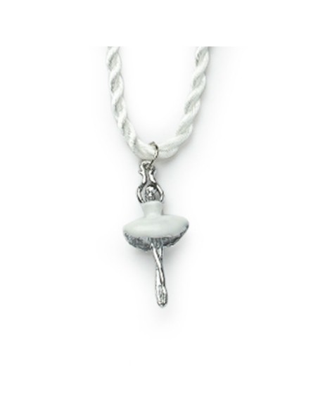 Pendente Ballerina Metallo 4Cm Bianco/Ar
