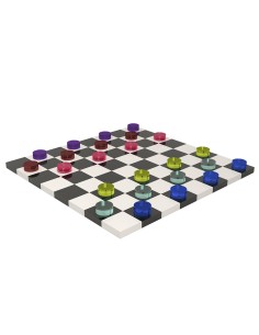 Vesta Home - Scacchi e Dama·bianco/nero·30 X 30 Th. 10 Mm