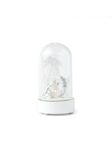 Nativita' Legno Globo Vetro 9Cm C/Luce
