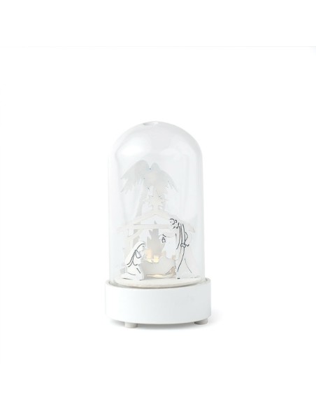 Nativita' Legno Globo Vetro 9Cm C/Luce