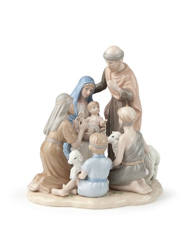 Natività in porcellana dipinta a mano sottosmalto cm 18,5 x 16 x 19 h