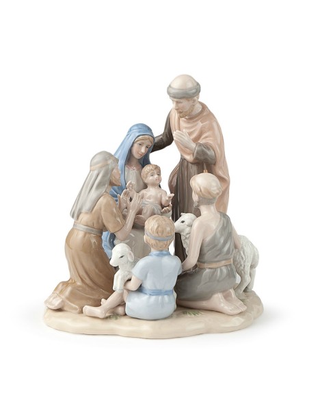 Natività in porcellana dipinta a mano sottosmalto cm 18,5 x 16 x 19 h