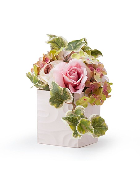 Decoraz.Floreale Verde/Rosa 19Cm
