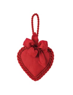 Cuore tessuto (in box) appendibile rosso 14 x 14 x 5,5 cm, con profumazione lavanda