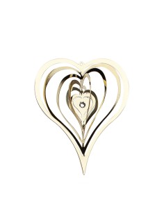 Cuore Metallo App.Cromo Oro 8,5Cm