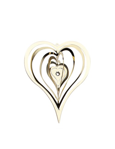 Cuore Metallo App.Cromo Oro 8,5Cm
