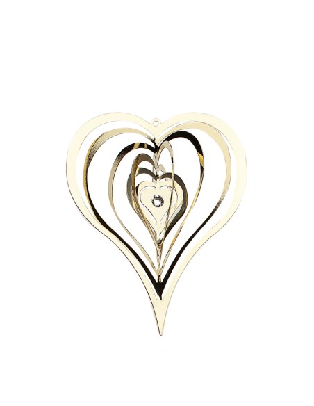 Cuore Metallo App.Cromo Oro 8,5Cm