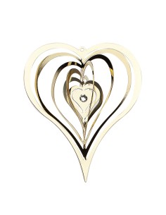 Cuore Metallo App.Cromo Oro 12Cm